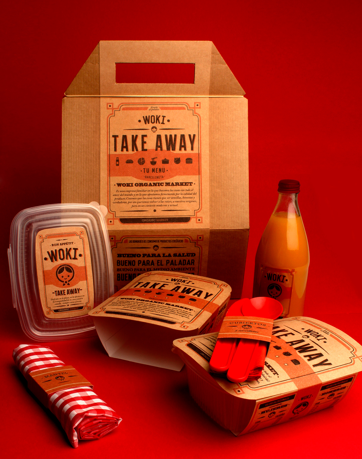 takeaway Food  ecologic cardboard plastic package spoon forks bottle juice restaurant organicfood barcelona menu Pasta