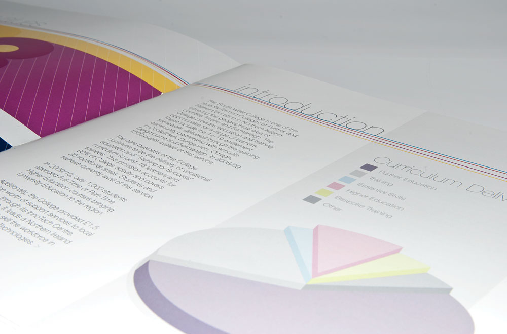 design  graphic design  print  brochure  college  square  modern  clean  colourful  Sharp  typography