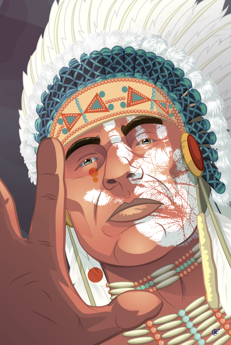 headdress war bonnet chief indian native american vector vectorart beads tribal tribe