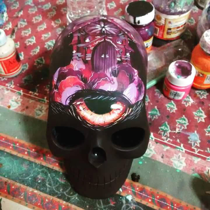 acrilic craft deathpaint handmade Love mexico paint skulls watercolor