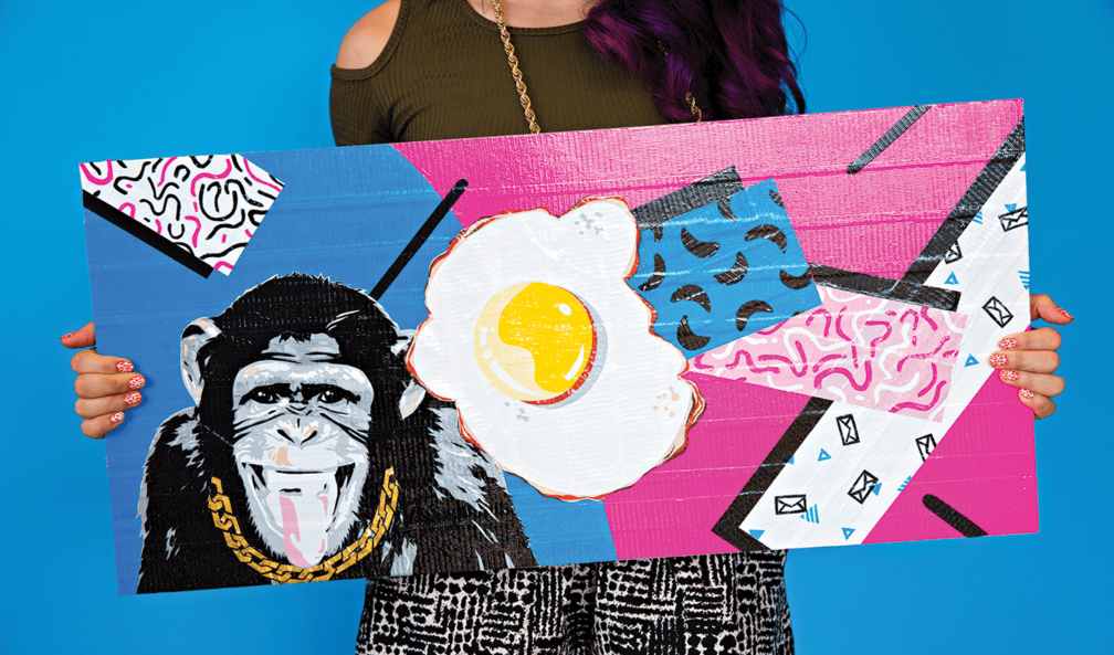 mailchimp mail chimp billboard duct tape duct tape monkey egg fried egg