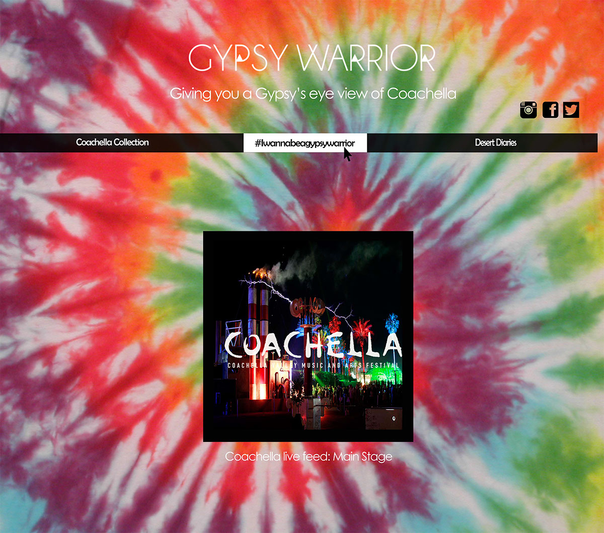 coachella gypsy warrior Music Festival Promotion CollegeforCreativeStudies copywriter ad microsite digital campaign Clothing