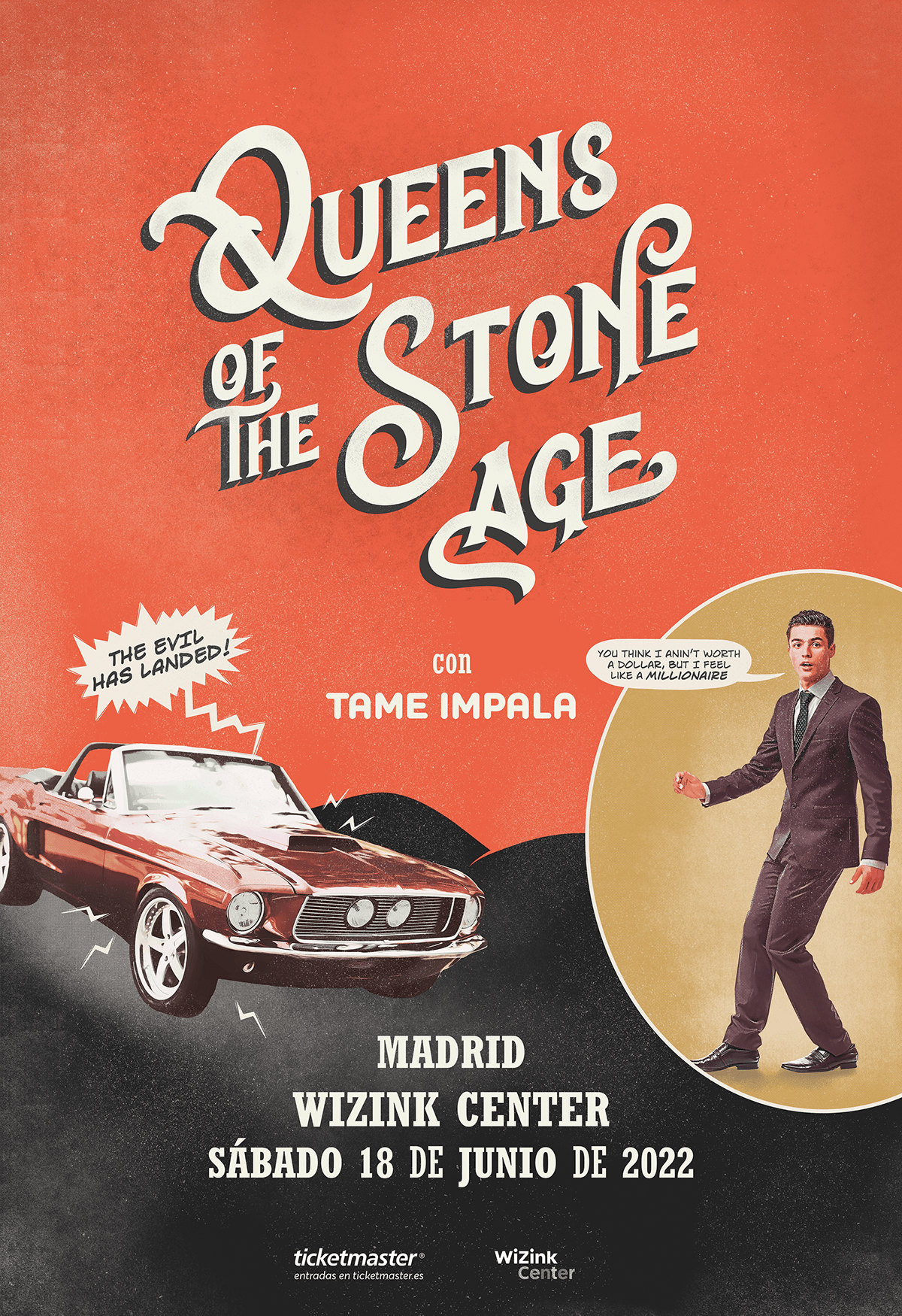 Advertising  cartel concert Event gig poster publicidad QOTSA queens of the stone age Tame Impala