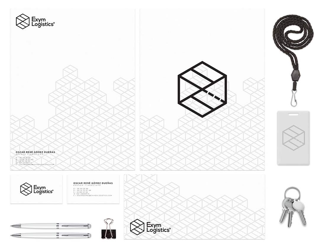 Logotype logo shipping Transport symbol Logistics Stationery hexagon