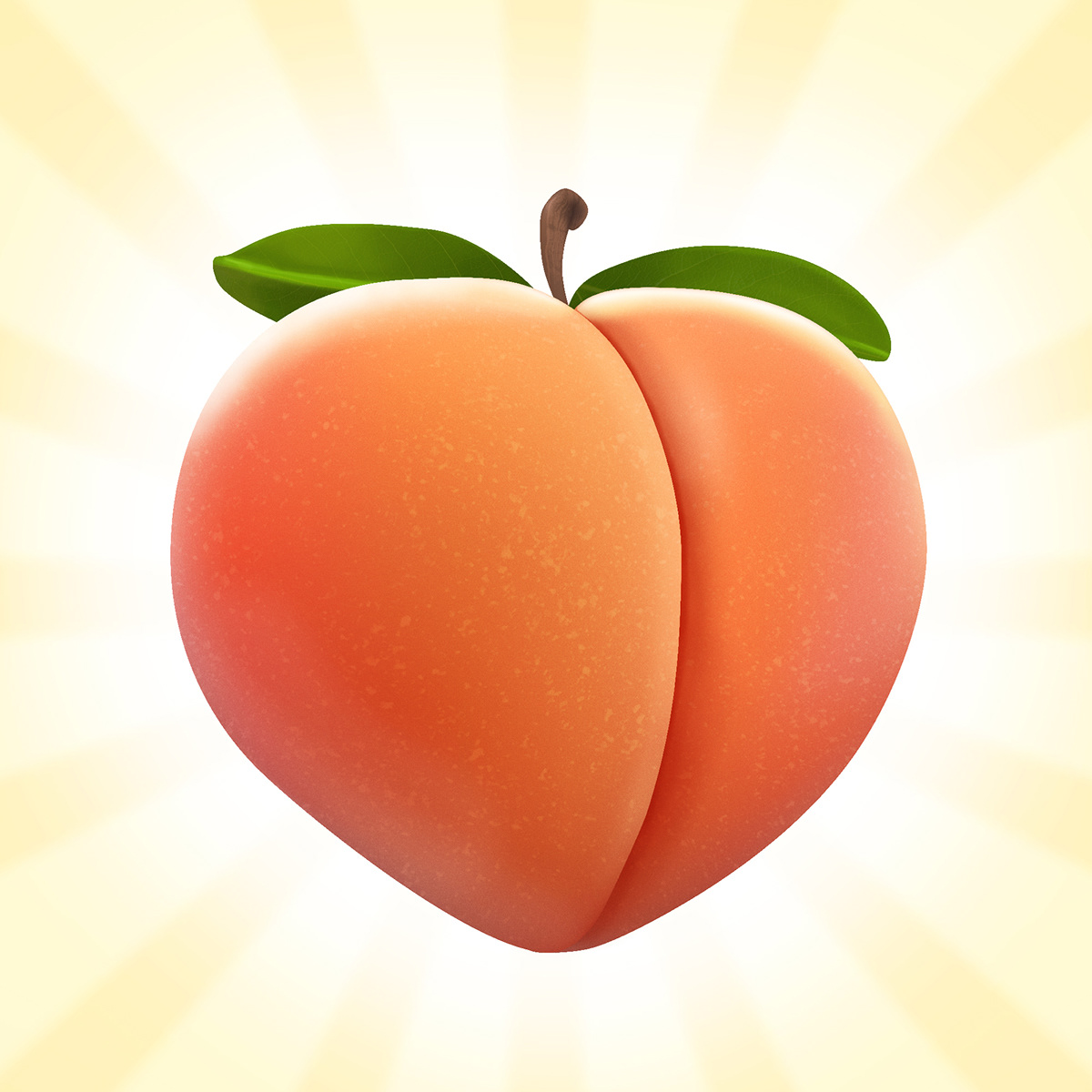 This is a recreation of the peach emoji in high res, big enough to be print...