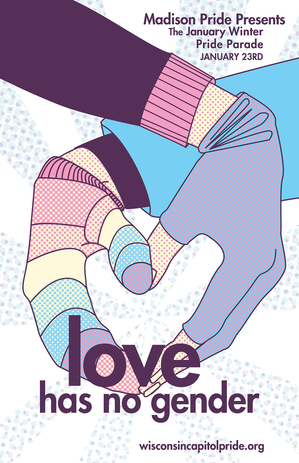 Love LGBT pride heart hands gloves