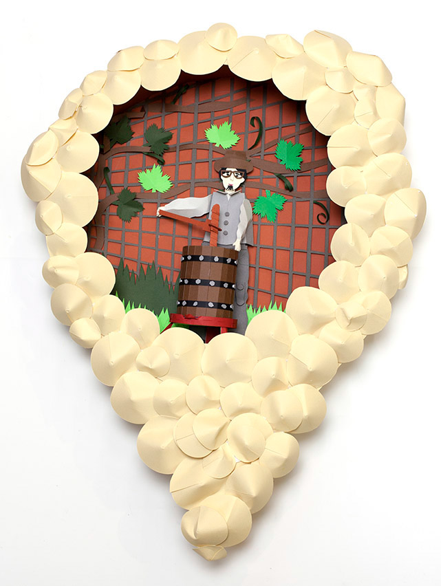 harvest festival grape celebration paper cut summer pruning dinner community press wine wine making 3D paper handmade