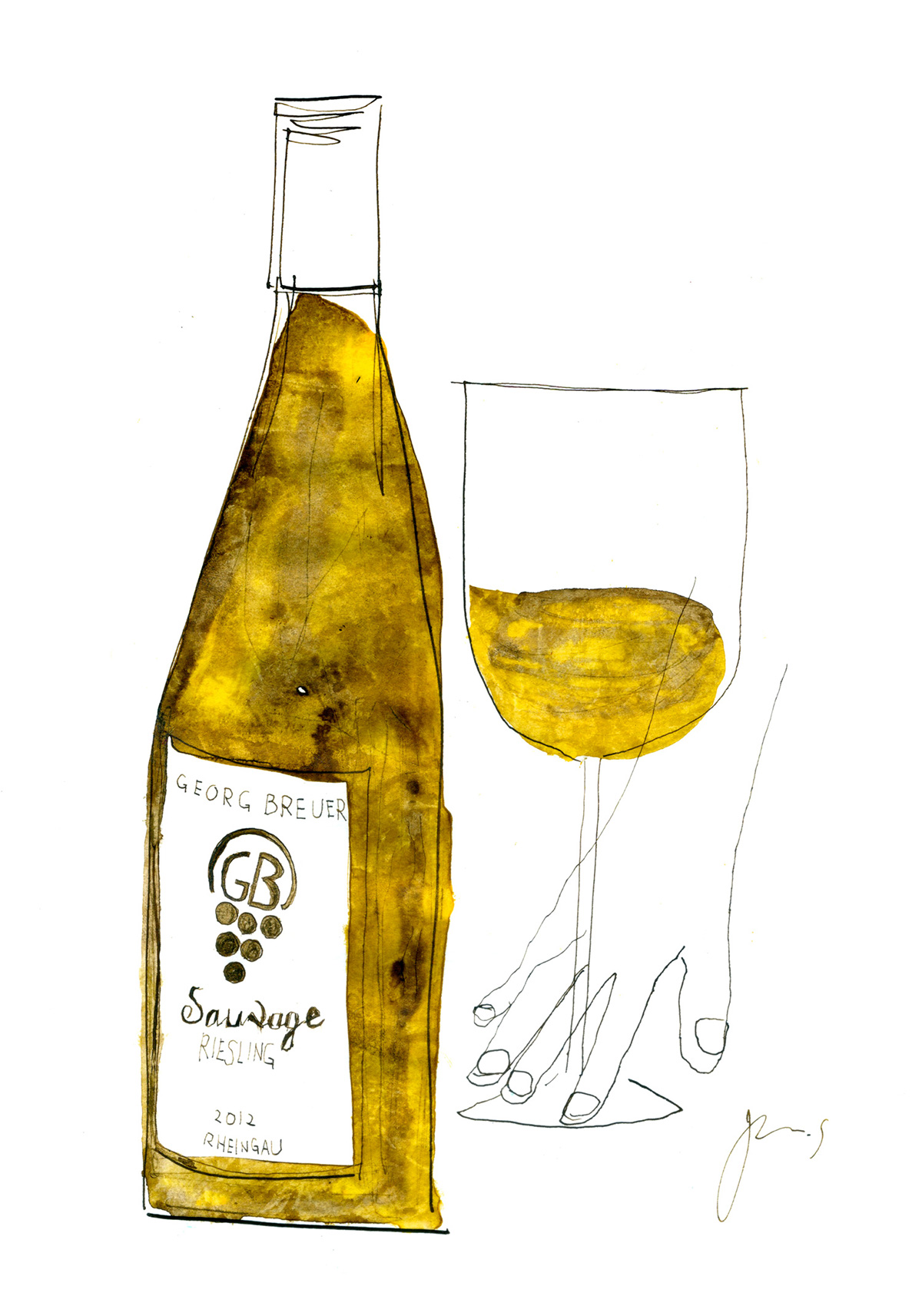 #illustration #Liquor #whisky #art #drawing #ink #pen #junsasaki #simple #wine