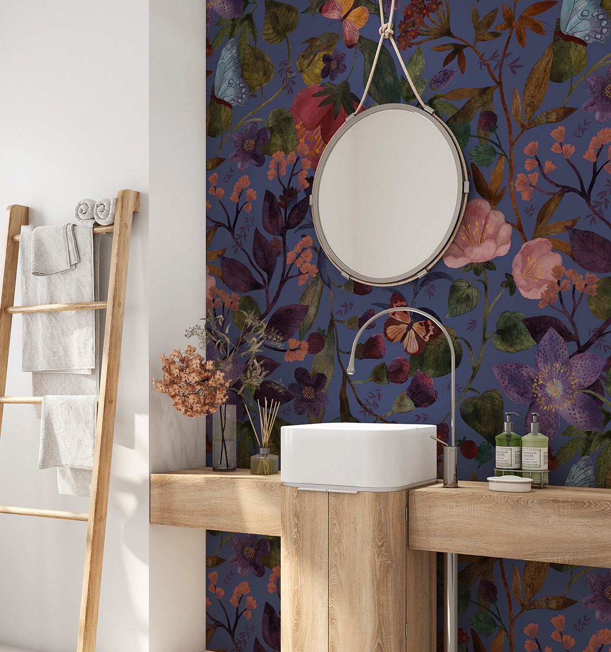 wallpaper pattern textile floral watercolor art seamless pattern design decoration