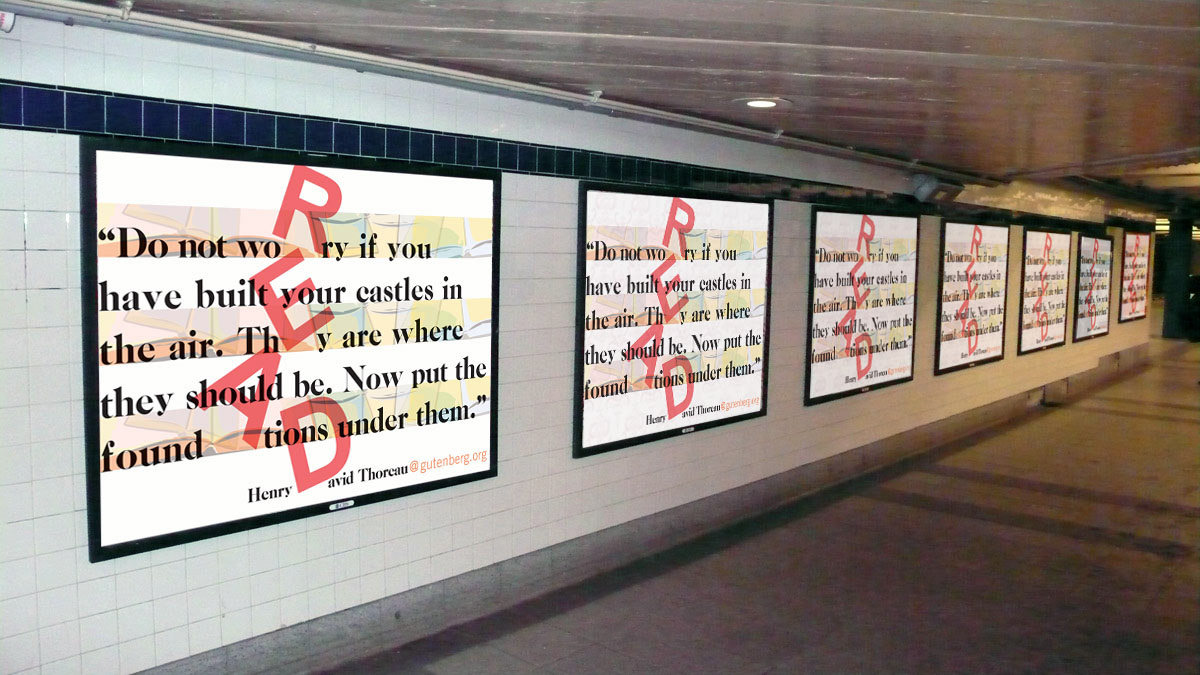 literacy  subway   Signage  Social Design  gutenberg  nyc  Quotes   literature