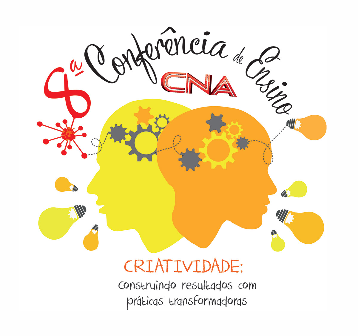 cna criatividade design educação Ensino evento pedagógico idiomas ingles logo marca
