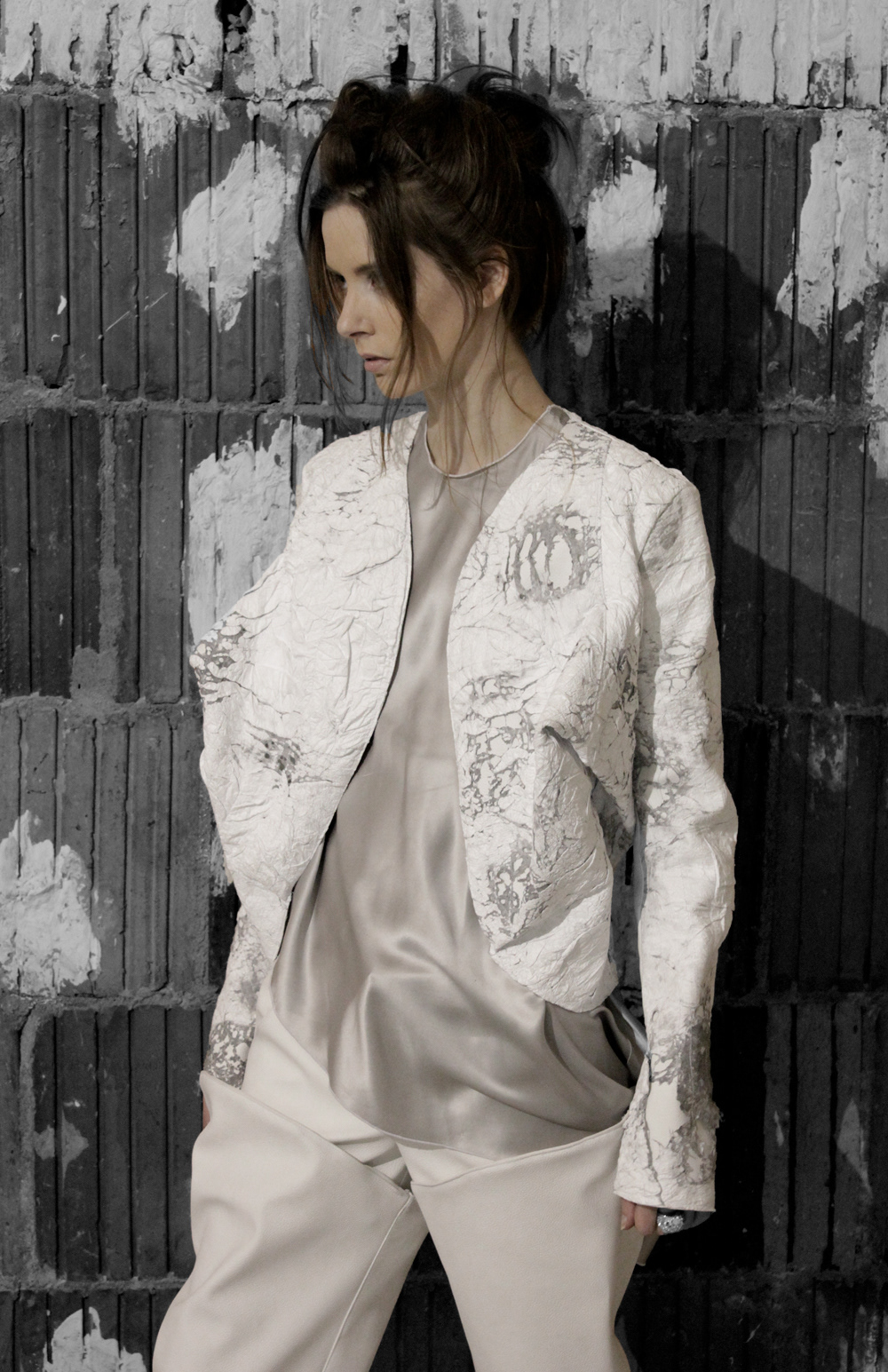 Laura Dodd  SILK leather jacket leather pant  silk bias dress silk top