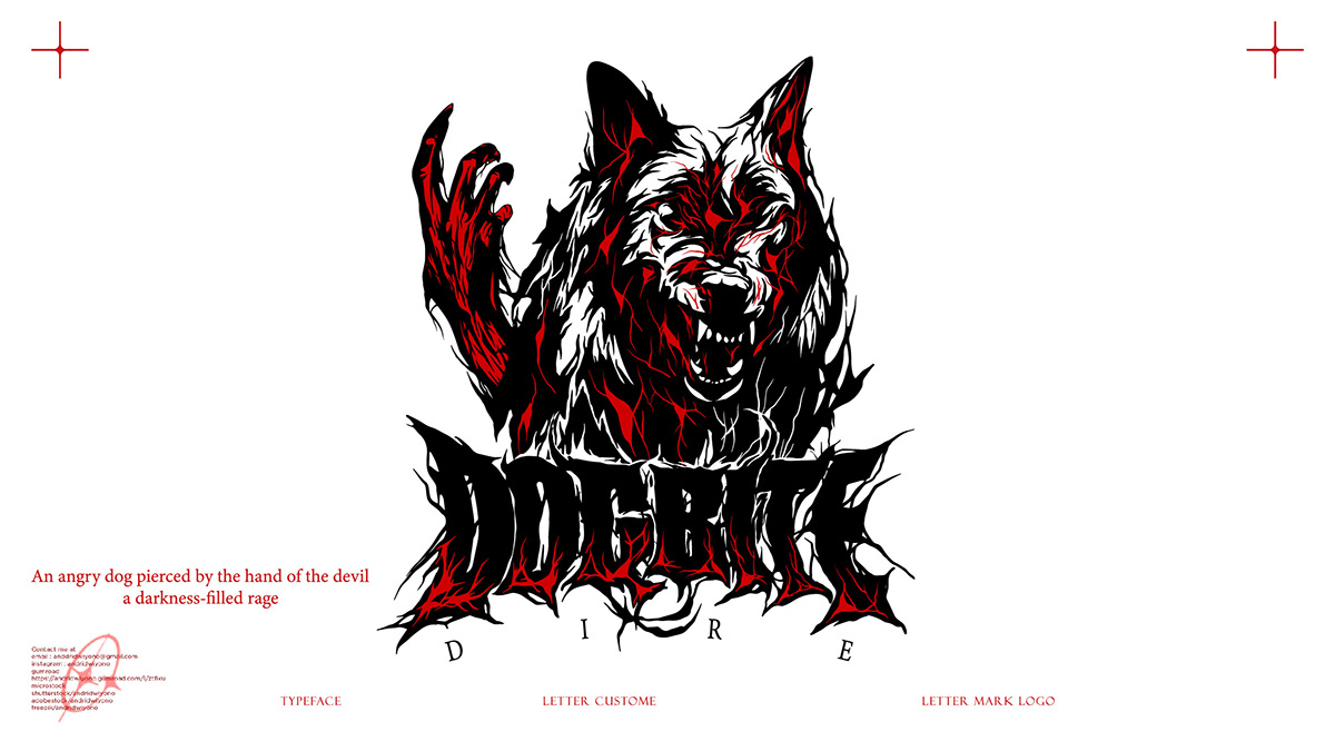 text typography   hand evil tshirt design Graphic Designer brand identity dog dogbite