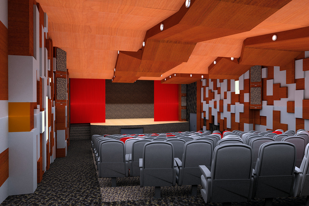 arquitectura design Young Project 3D musician school arts creative Musical panels
