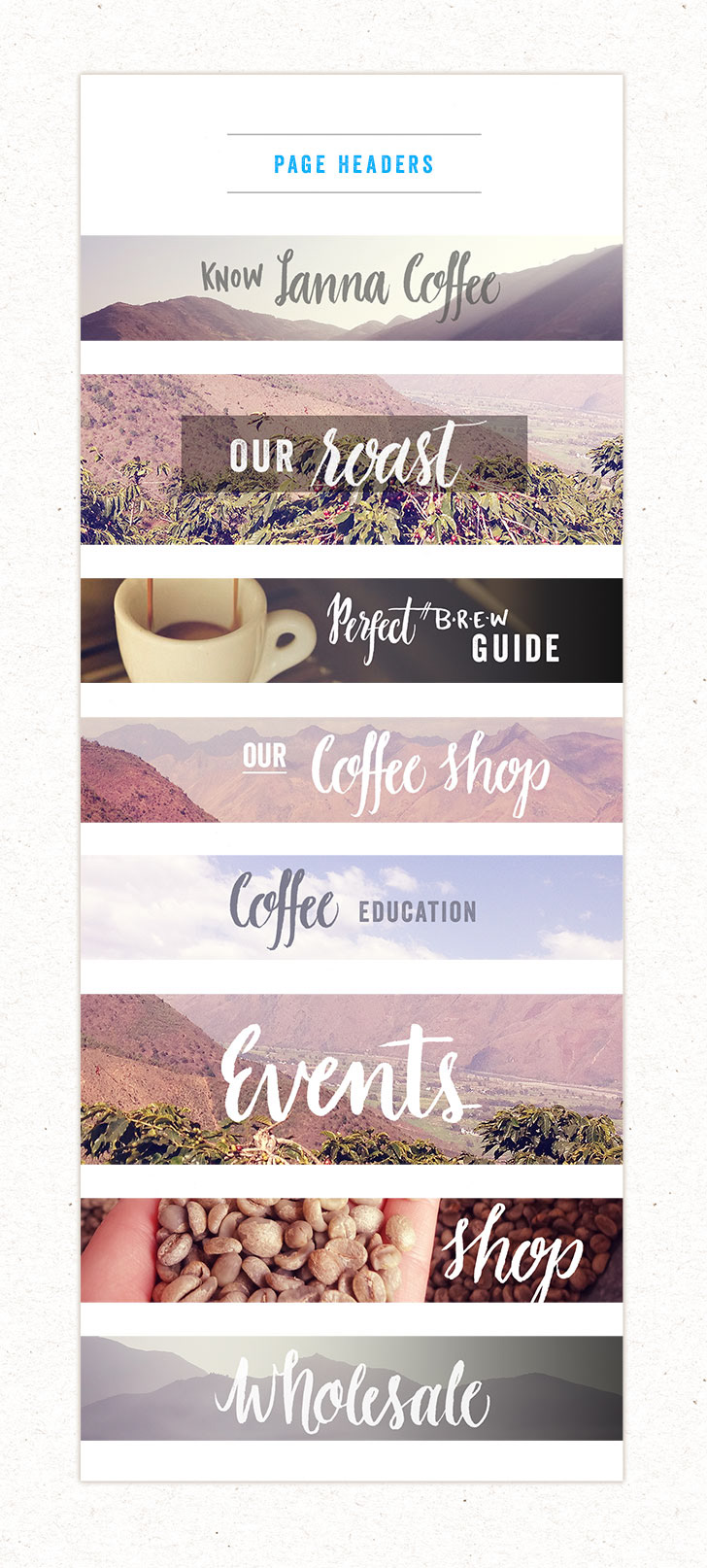 Lanna Coffee Coffee websites watercolor lettering hand drawn china