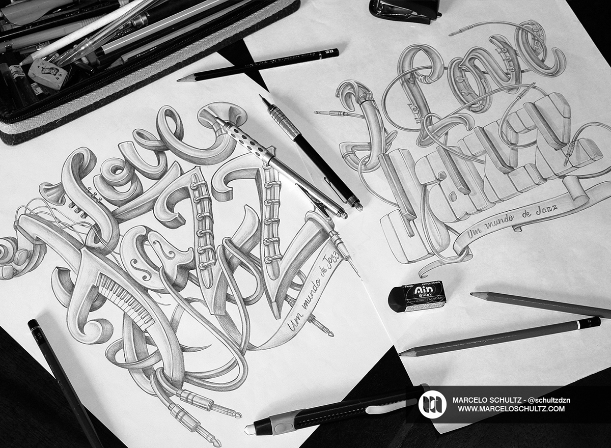 typo lettering desenho Ilustração handmade font fonts tipographic paper pencil sketchbook schultz Behance instagram
