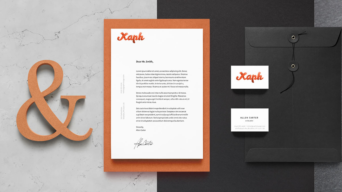 logo design orange type Illustrator Typeface branding  Mockup vector xaph