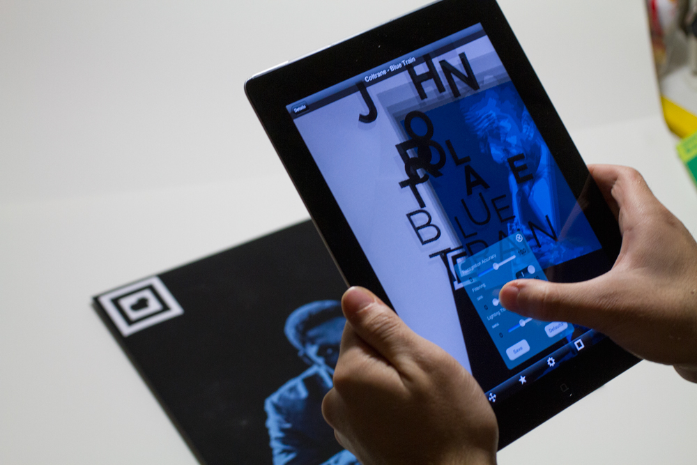 3D augmented reality jazz blues AR media LP iPad Blue Note audiovisual Coltrane Album cover