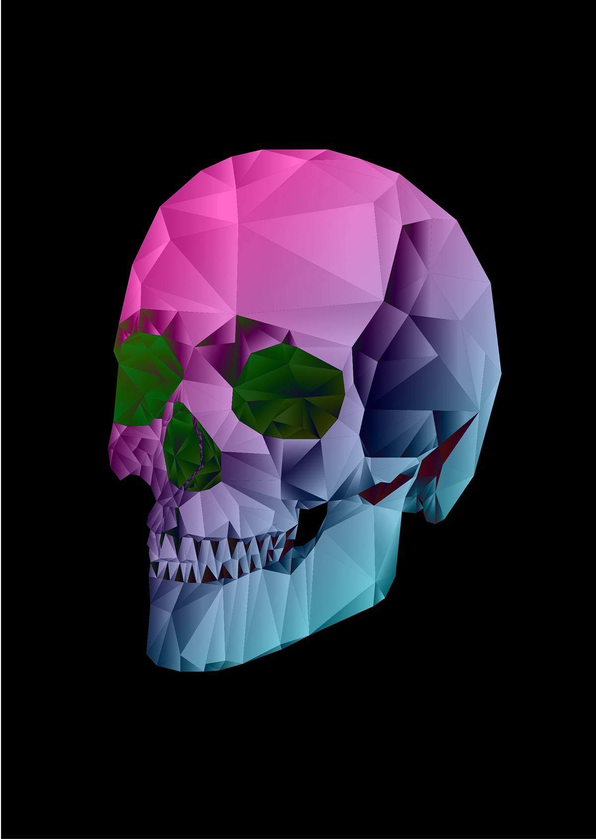skull head Illustrator triangle color