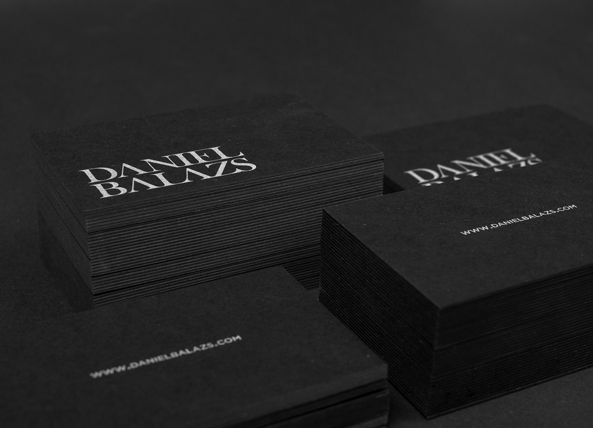 logo daniel balazs self Promotion business card business card black uncoated dark paper clean minimal