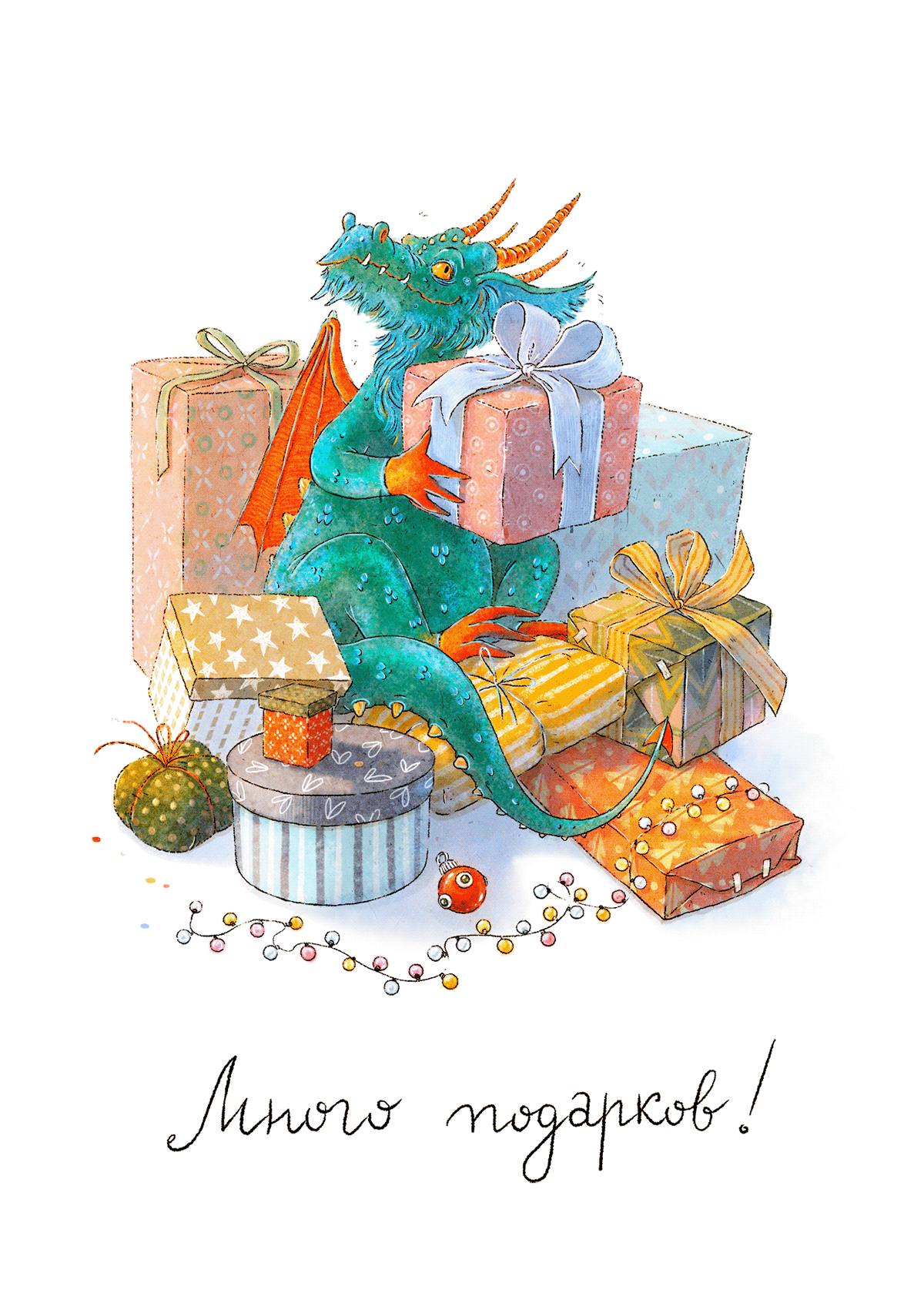 new year ILLUSTRATION  dragon card greeting card illustrations Character design  Christmas