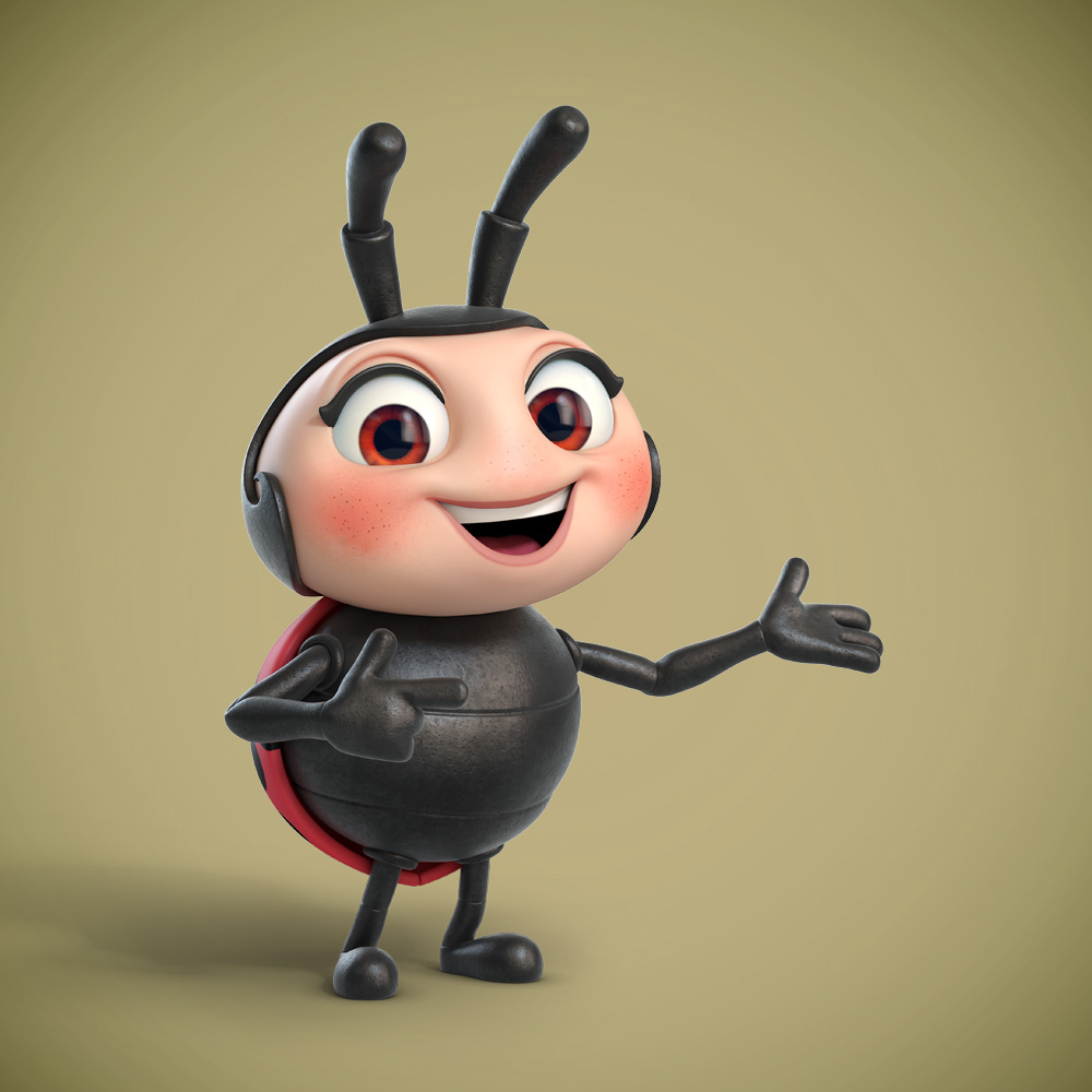 3D Character Park cartoon funny death Insects