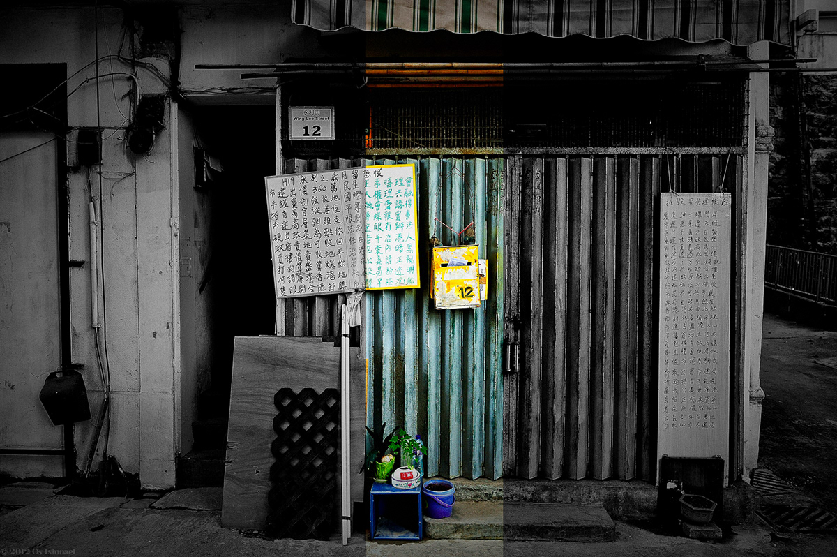 black White color Street Hong Kong Image manipulation