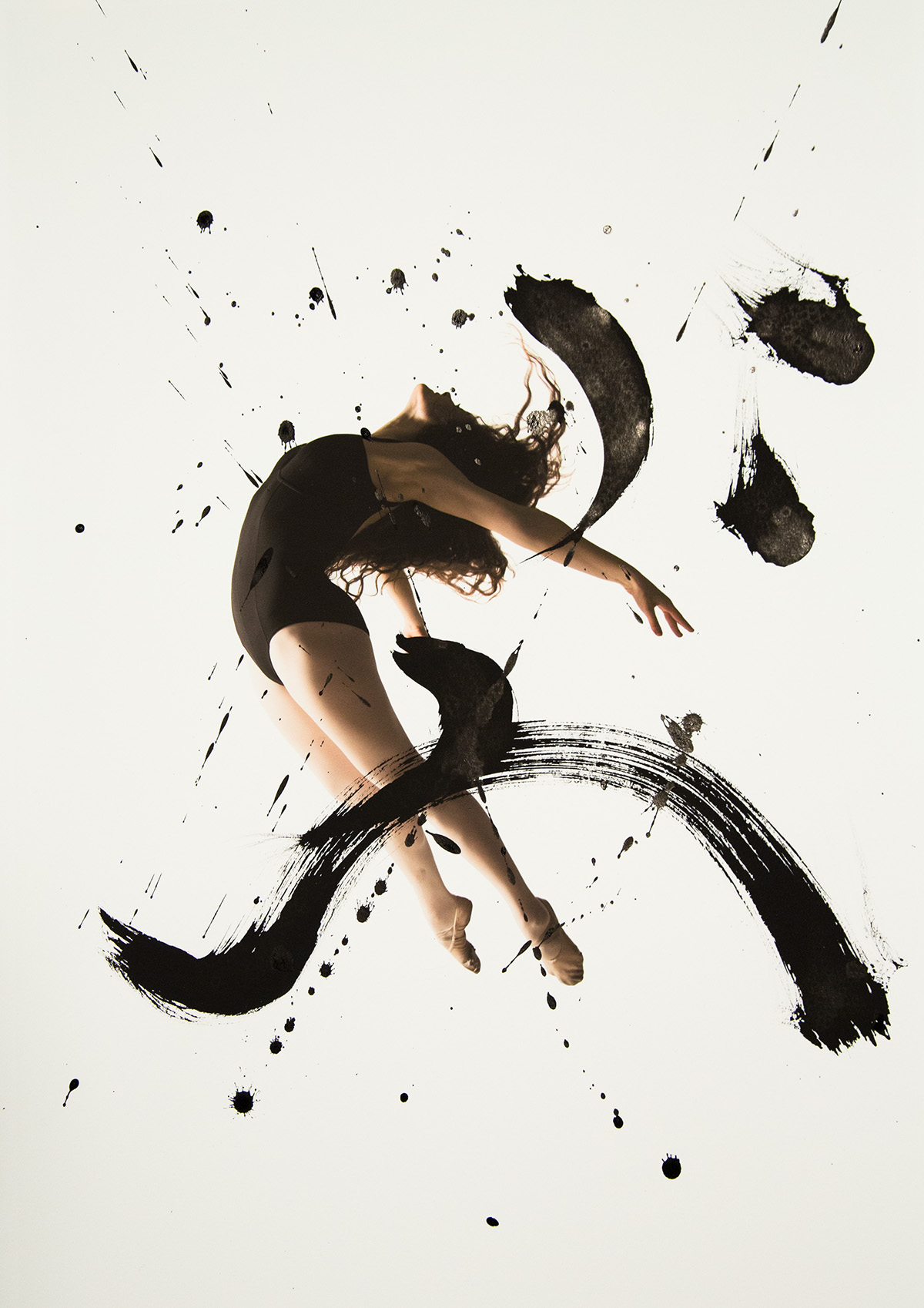 japanese DANCE   ballet paint ink watercolor rurubu sumi brush dancer