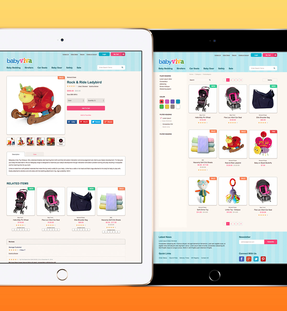 sketch e-commerce baby products portfolio Responsive interactive design