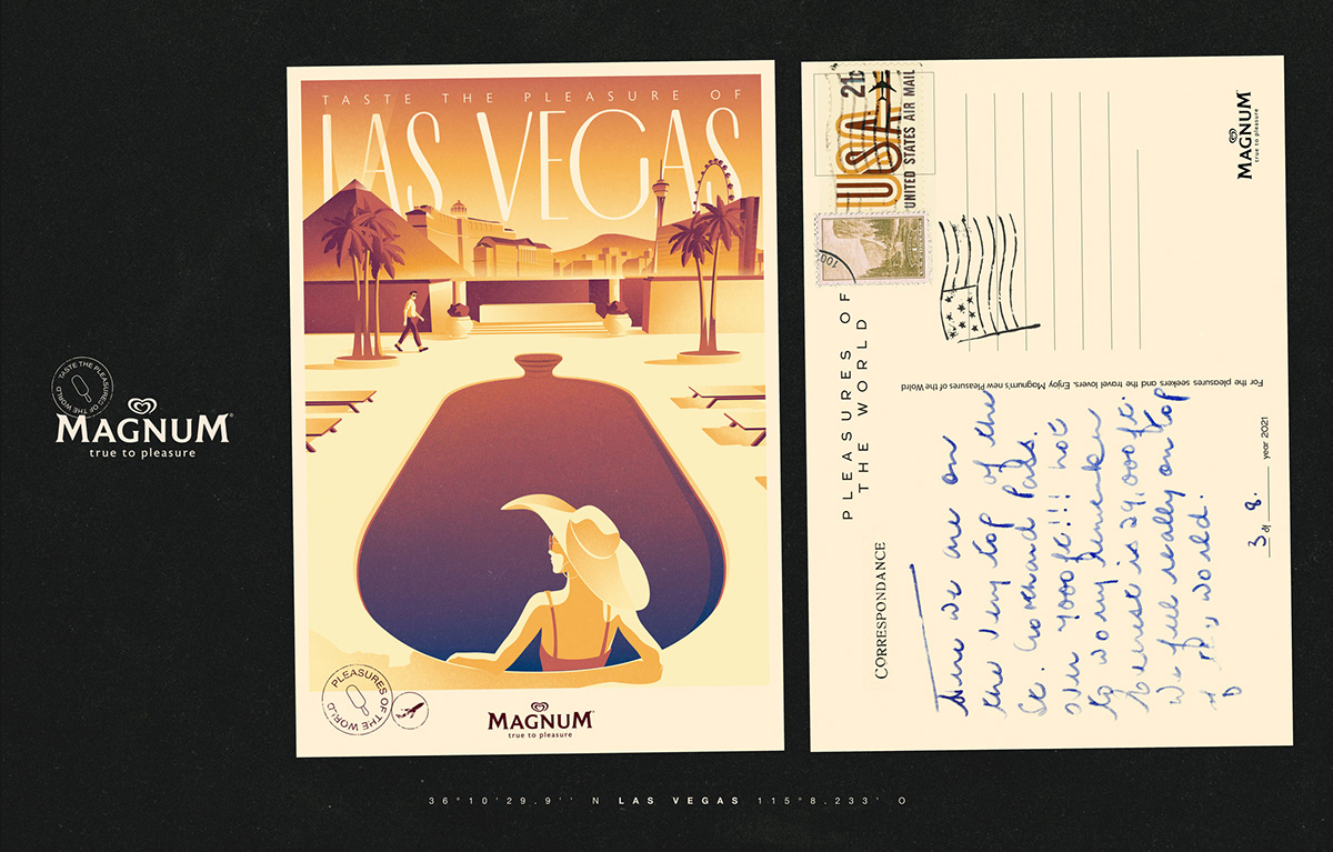 amsterdam Cities Las Vegas New York postal postcard poster illustration tahiti