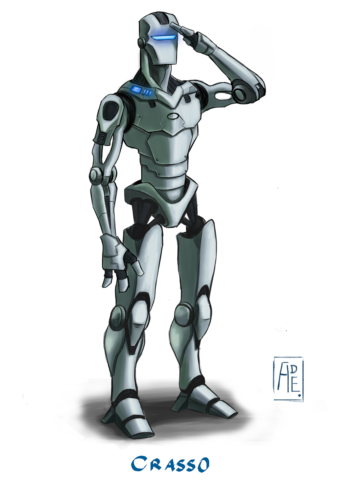 Sci Fi book character art Androids Technology judge Justice concept art art