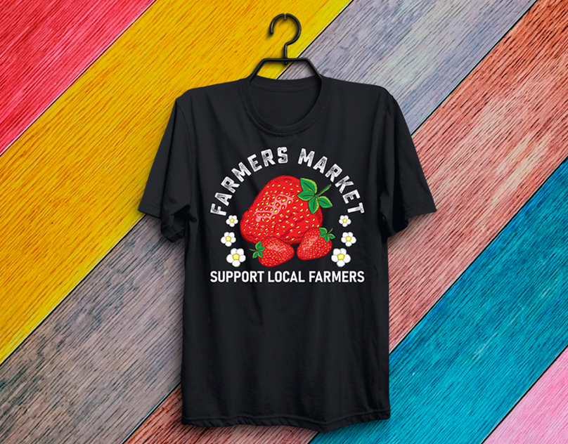 cute digital illustration Drawing  Famers Market fresh fruits local farmers strawberry sweet vector yammy