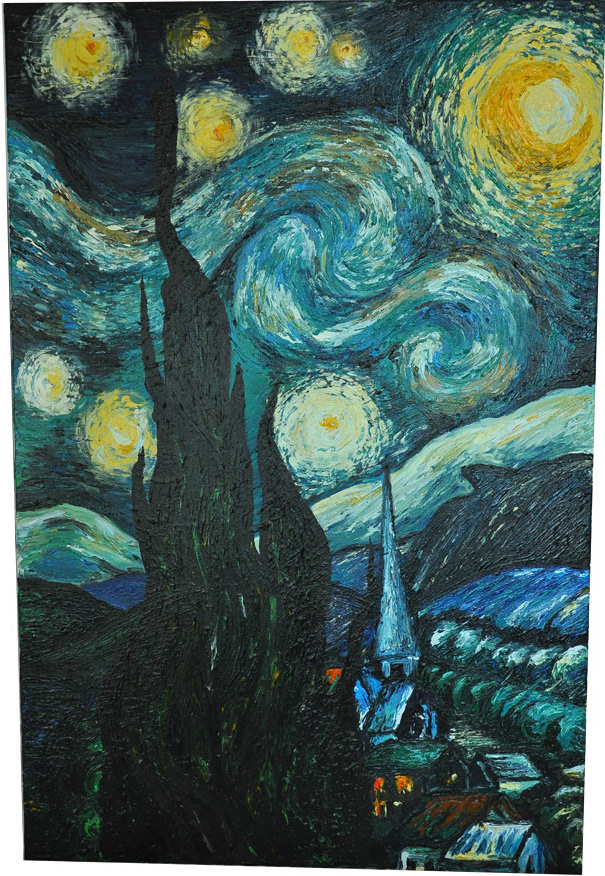 vincent van gogh starry night arles france acrylic painting canvas night
