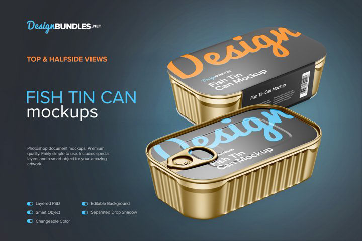 can fish fish tin Food  Food can free mock up Mockup Packaging tin