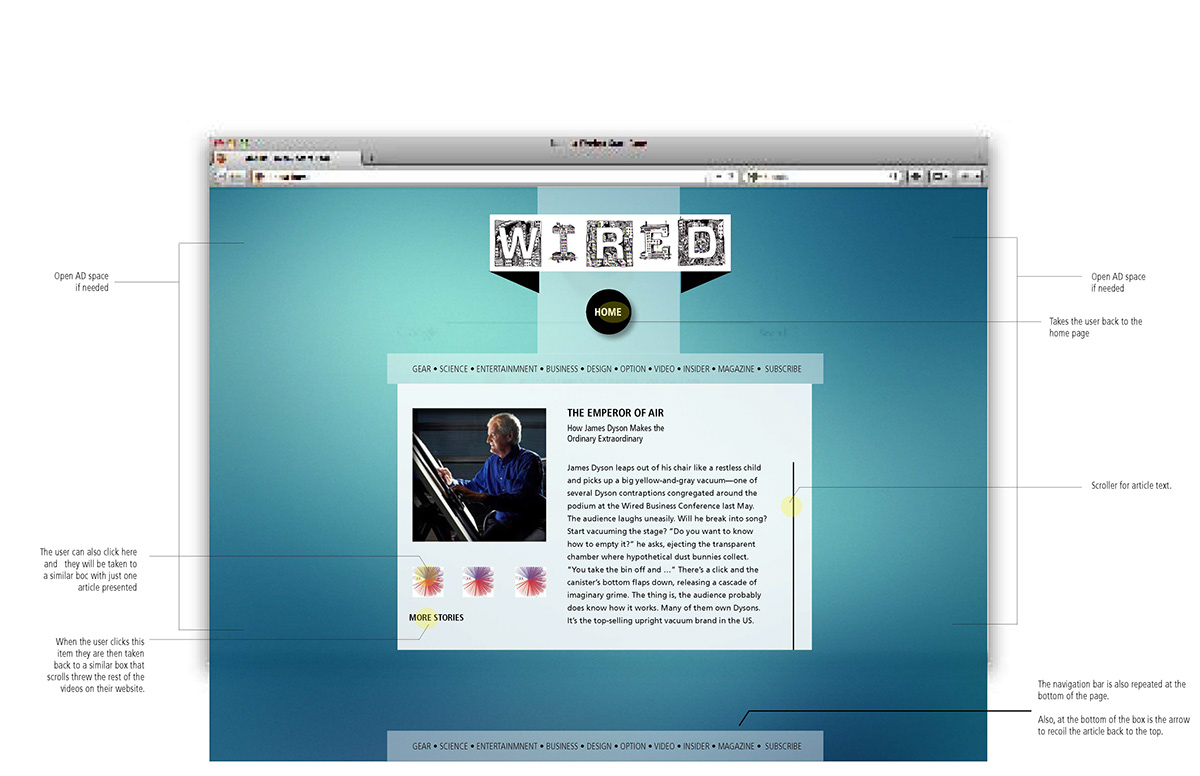 Wired Web redesign design