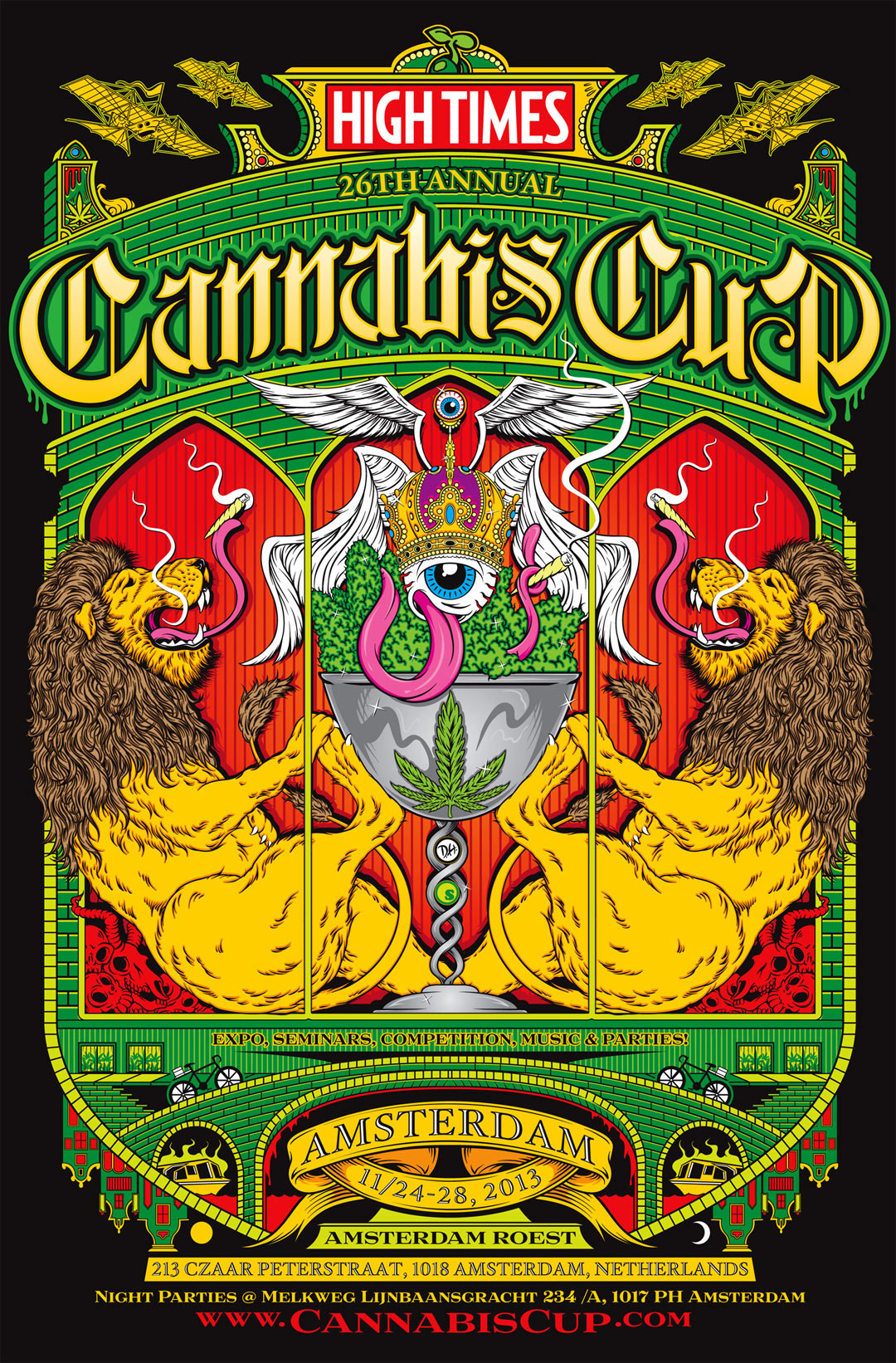 cannabis cup High Times Magazine High Times san francisco San Bernardino denver slightly stoopid seattle amsterdam poster art digital painting Digital Inking Dane Holmquist DH seedless clothing