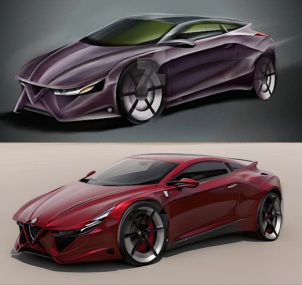 cardesign automotive   alfaromeo design ai Digital Art  conceptcar carsketch Transportation-Design Vehicle-Design