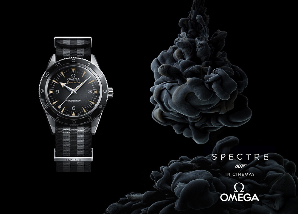Aqueous paint ink water Omega watch black clouds