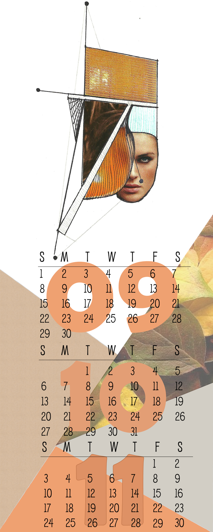 collage illustrate calendar digitalart seasons  calendar 