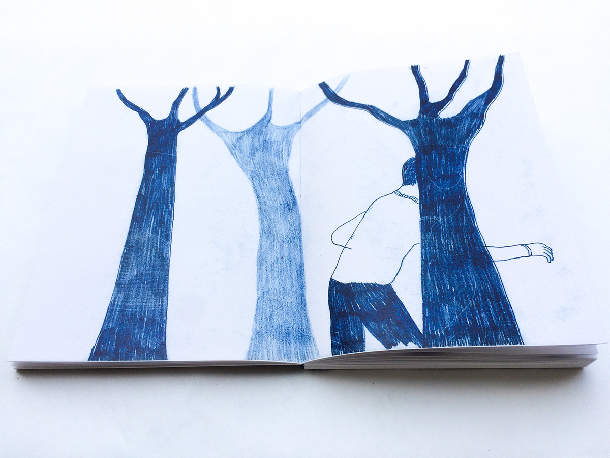 ILLUSTRATION  Illustrated book Drawing  monotype pencil artwork Illustrator blue Bookbinding book design
