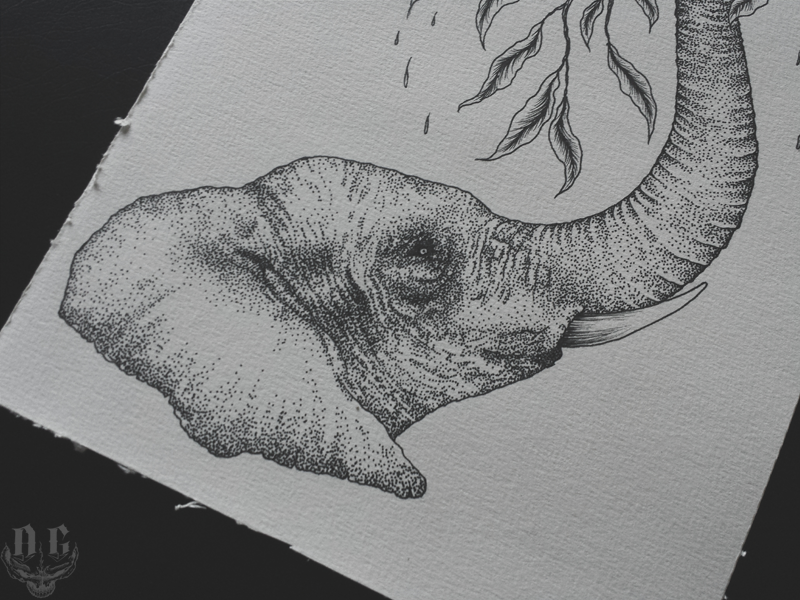 elephant dotwork art ink Brasil animals plants tattoo drawtattoo tattoodesign   inkdraw blackart  blackwork