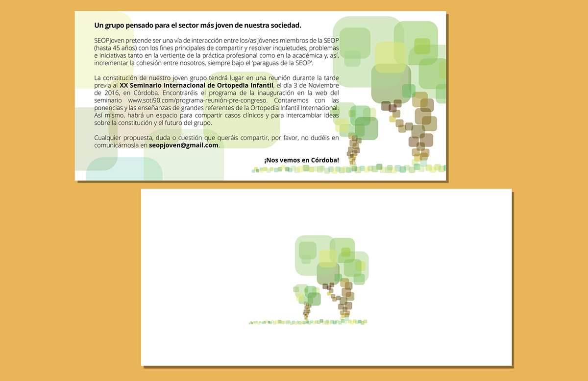 design Invitation card Tree  squares draw