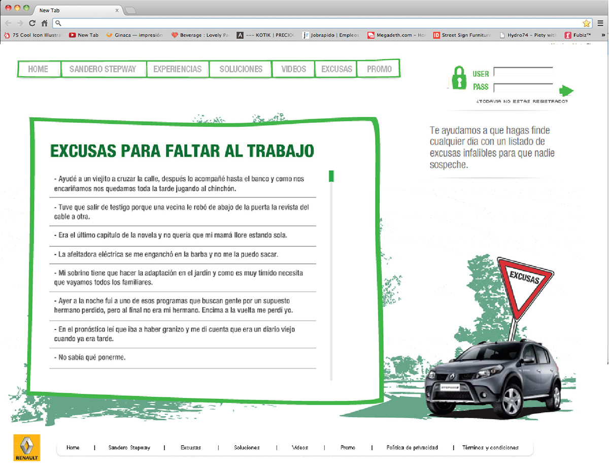 Web home pagina page front end renault Danone