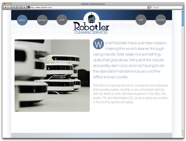 Robotler robots cleaning service marketing   app design Website