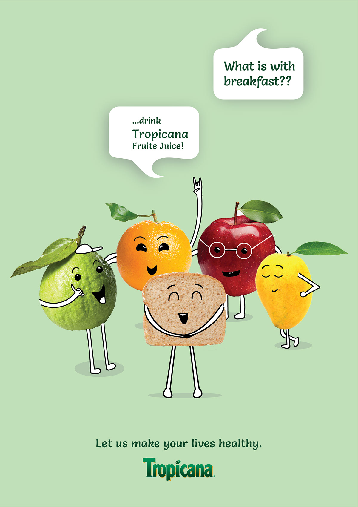 advertisment Tropicana fruitesillustration