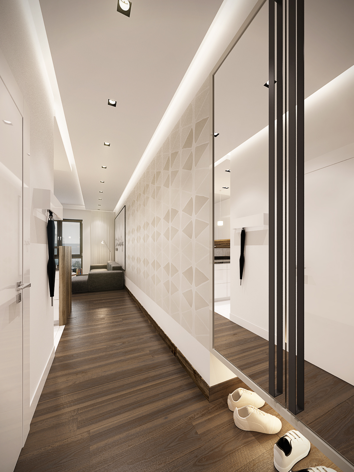 house Interior vray MAX minimal wood warsaw plastelina plasterlina apartament wola  