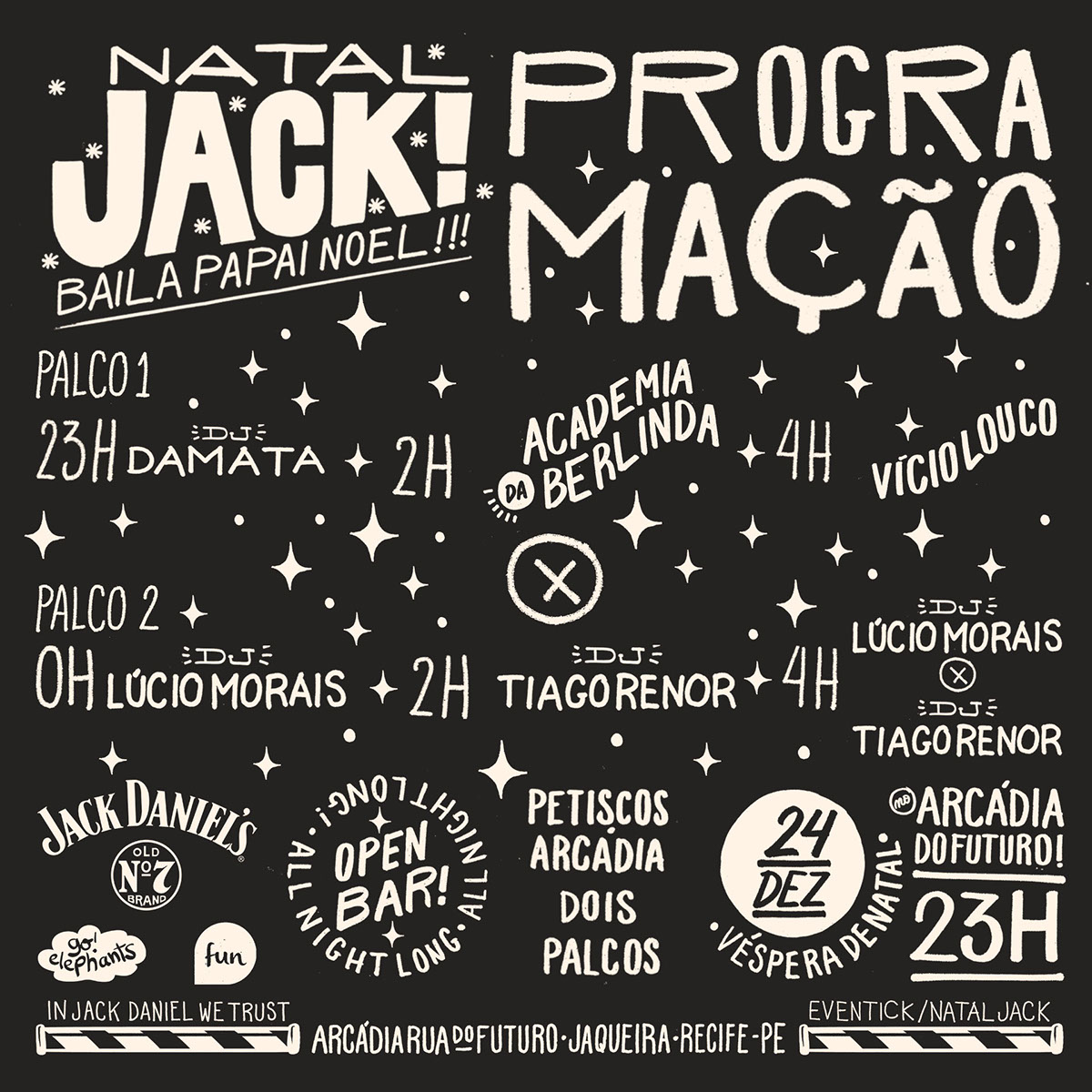 recife jack daniel's jack daniel art design poster cartaz Brasil festa party academia da berlinda vicio louco Caramurú baumgartner ilustrador