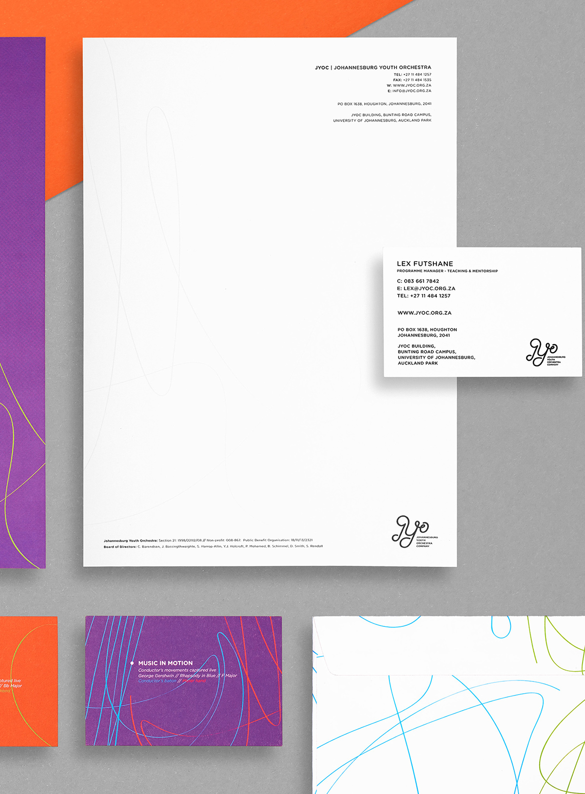 orchestra youth Rebrand movements motion capture south africa conductor instruments Stationery logo