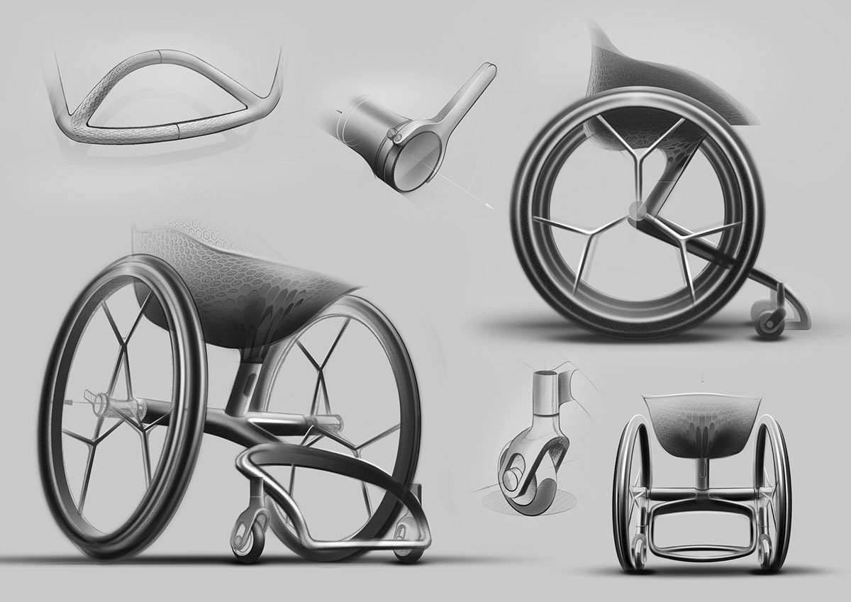 go wheelchair layer 3d printing 3d printed ux UI materialise  design meaningfull app Patterns materials hexagon