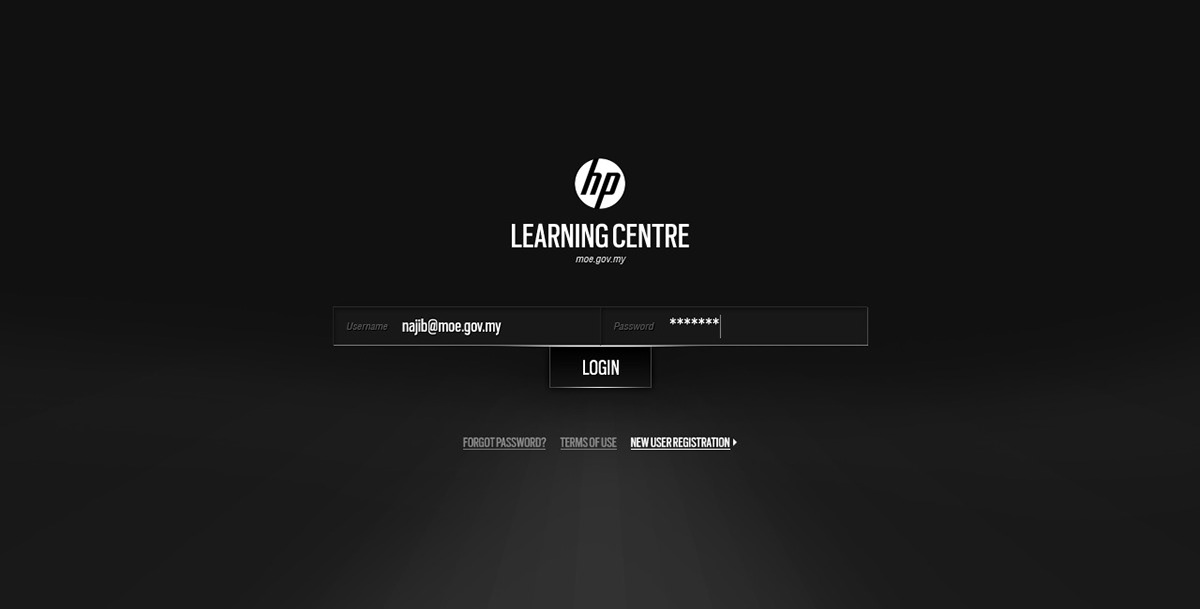 hp GUI Interface interface design black interface video portal learning center training center HP Learning
